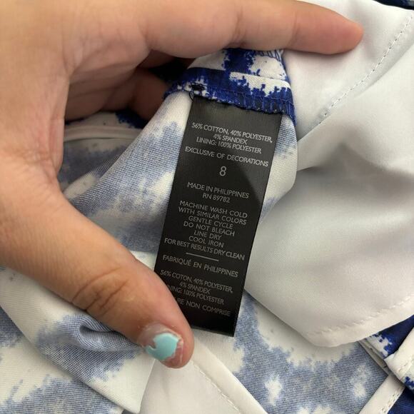 Natori Akira Cotton Sateen Pants Blue Size 8 - Picture 8 of 8